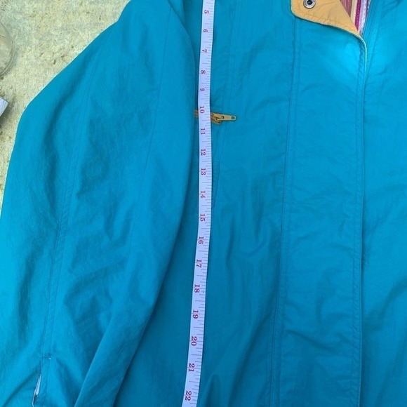 Southwestern Full Zip Track Jacket Lined Windbreaker Teal & Yellow SZ XL - Picture 8 of 8